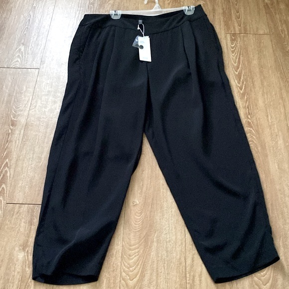 NWT Eileen Fisher Black Slouchy Pant. Size - Petite Large - Picture 3 of 10